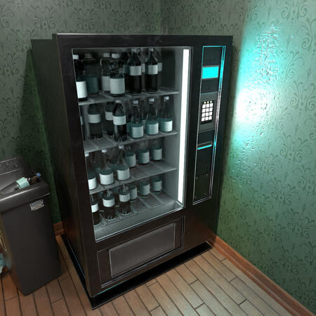 the vending machine which only sells clear soda water and mineral water. don't ask why, lol :p