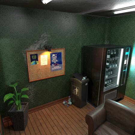 the farthest part of the common room.